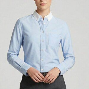 Coach Blue Button Front Oxford Shirt Cotton Business Size 0 / XS